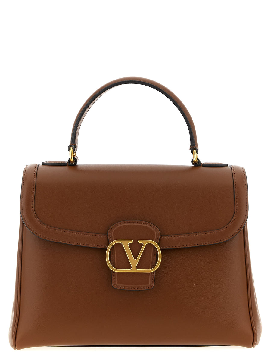 Valentino Garavani 100% calfskin leather top handle bag in brown