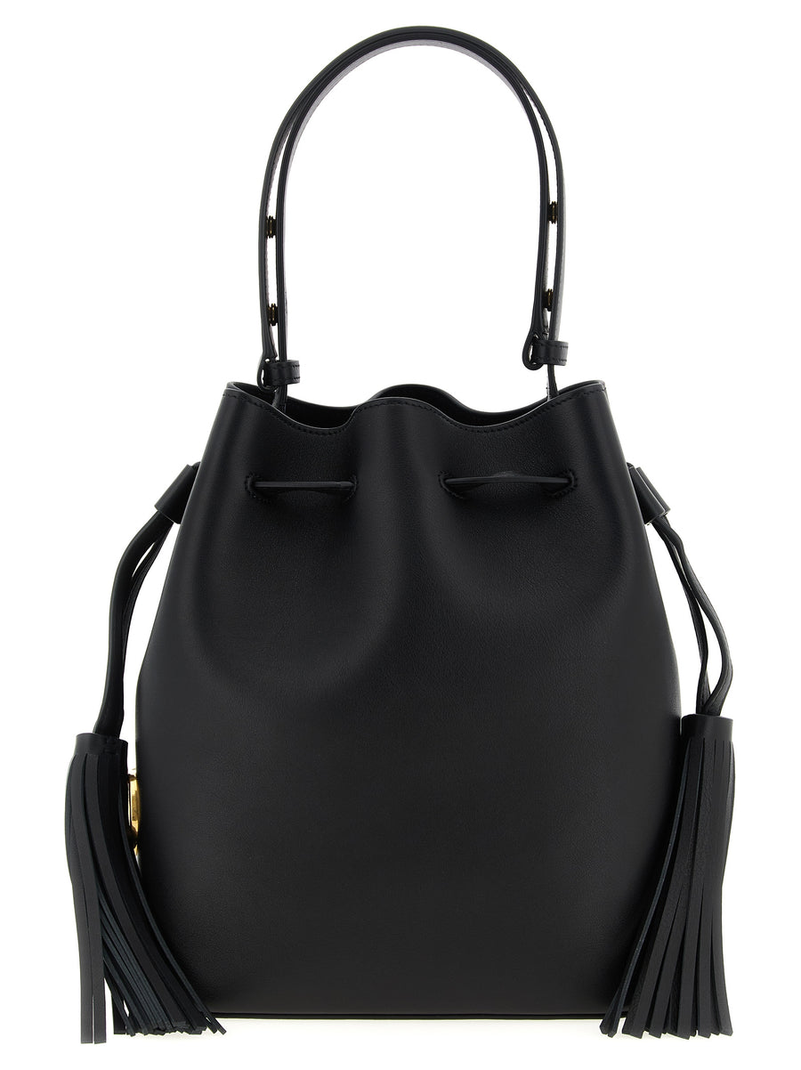 Valentino Garavani 100% calfskin leather shoulder bag in black