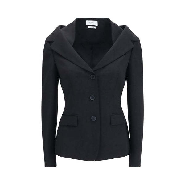Alexander McQueen 100% Merino Wool blazer in black