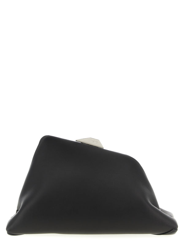 The Attico 100% leather shoulder bag in black