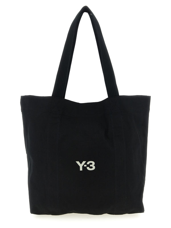 Y-3 100% cotton tote bag in black