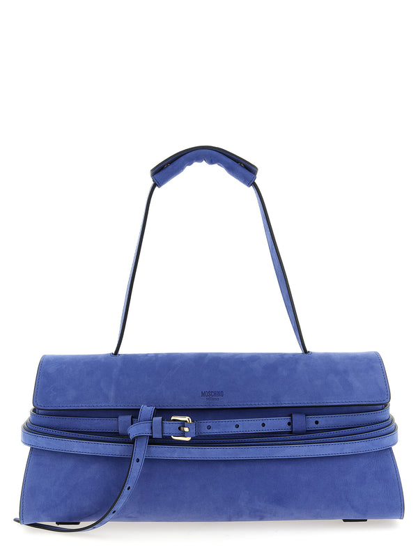 Moschino 100% calfskin leather (Bos Taurus) shoulder bag in blue