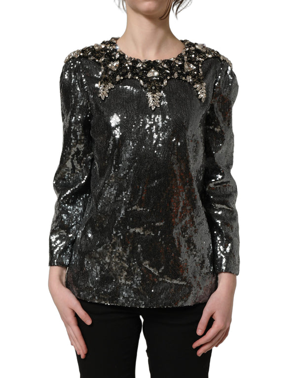 Dolce & Gabbana 80% Polyester blouse in gray