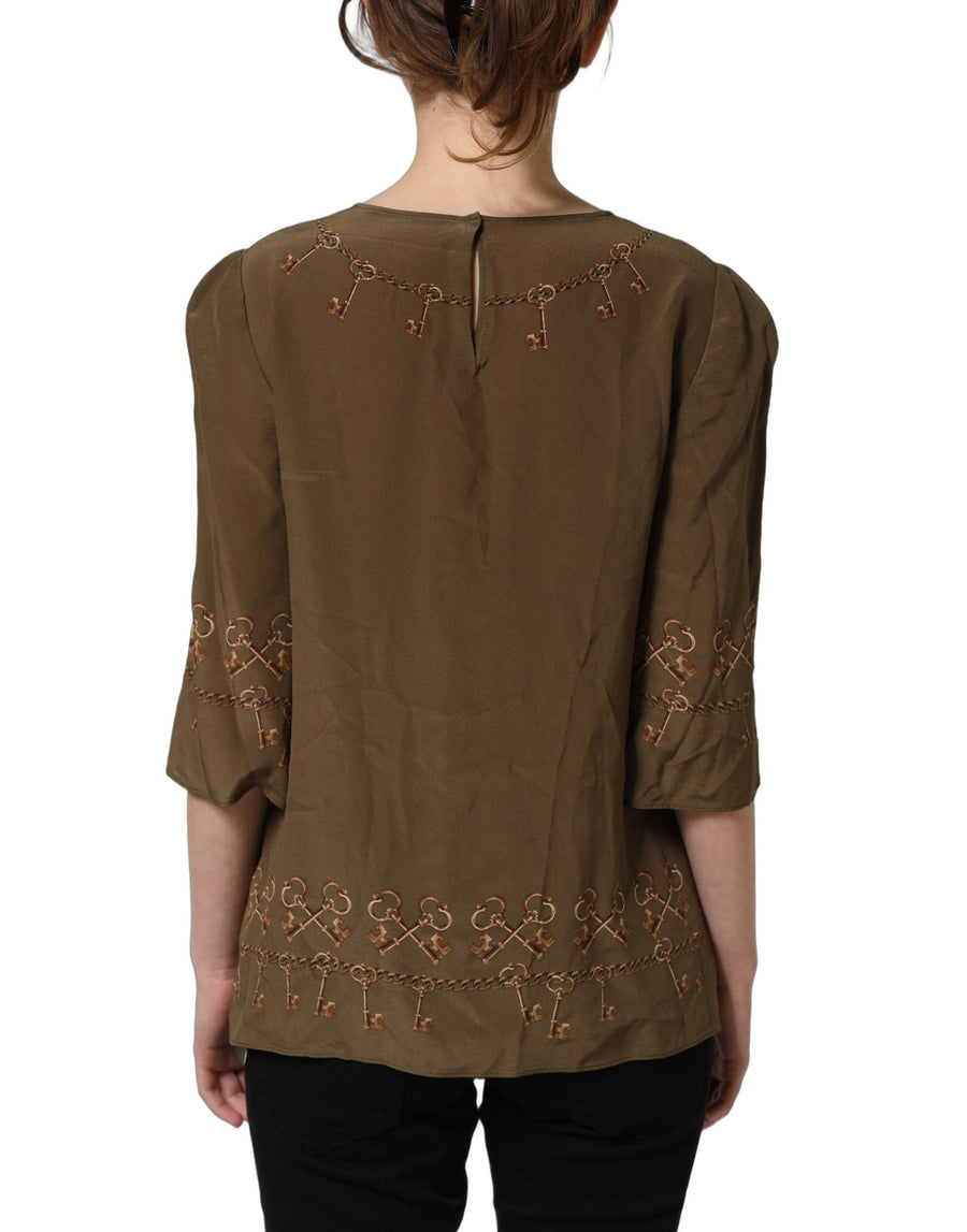 Dolce & Gabbana 100% Silk blouse in brown