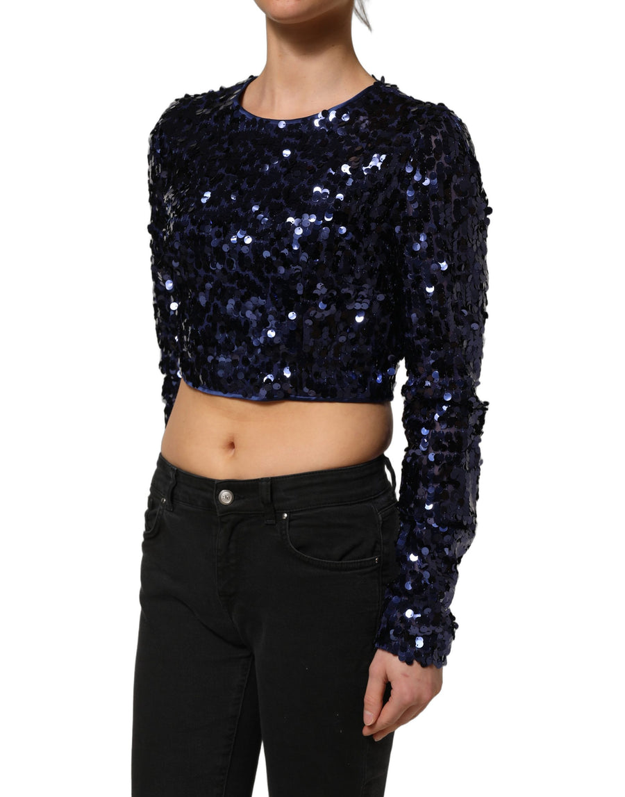 Dolce & Gabbana 100% Nylon crop blouse in blue