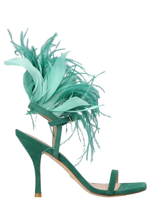 Stuart Weitzman 100% suede leather sandal in green