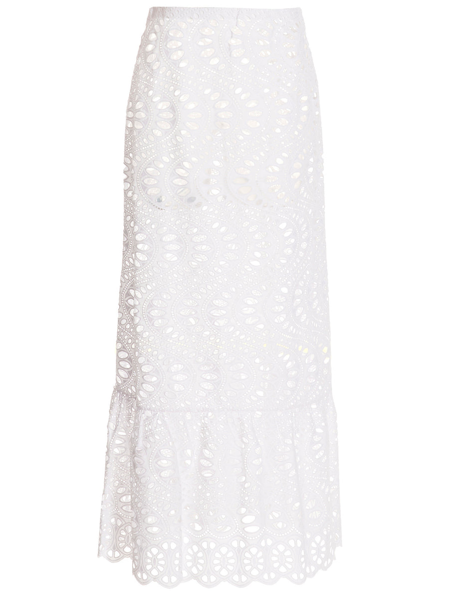 Giambattista Valli 100% Cotton skirt in white