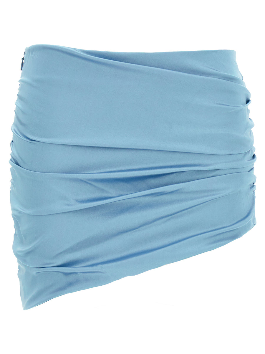 Alessandra Rich 92% silk skirt in blue