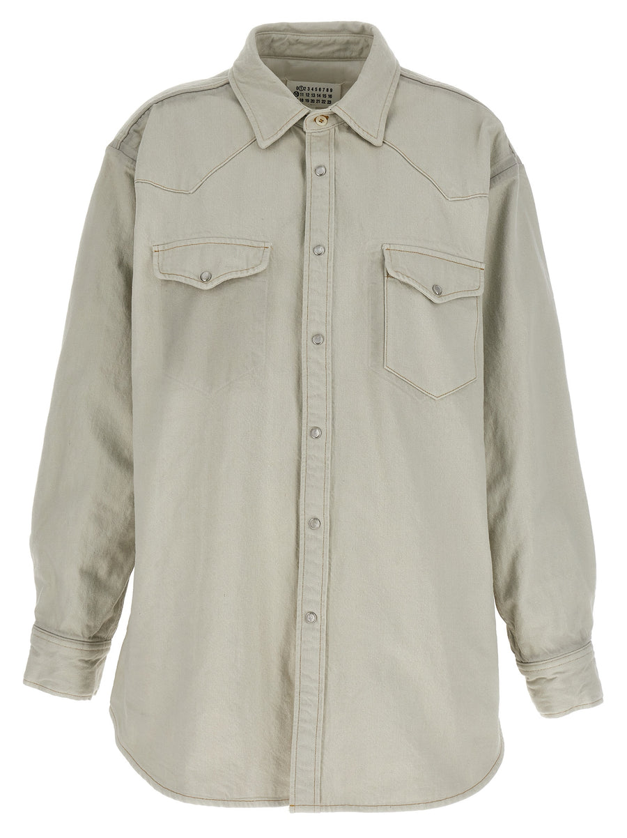 Maison Margiela 100% cotton overshirt in white