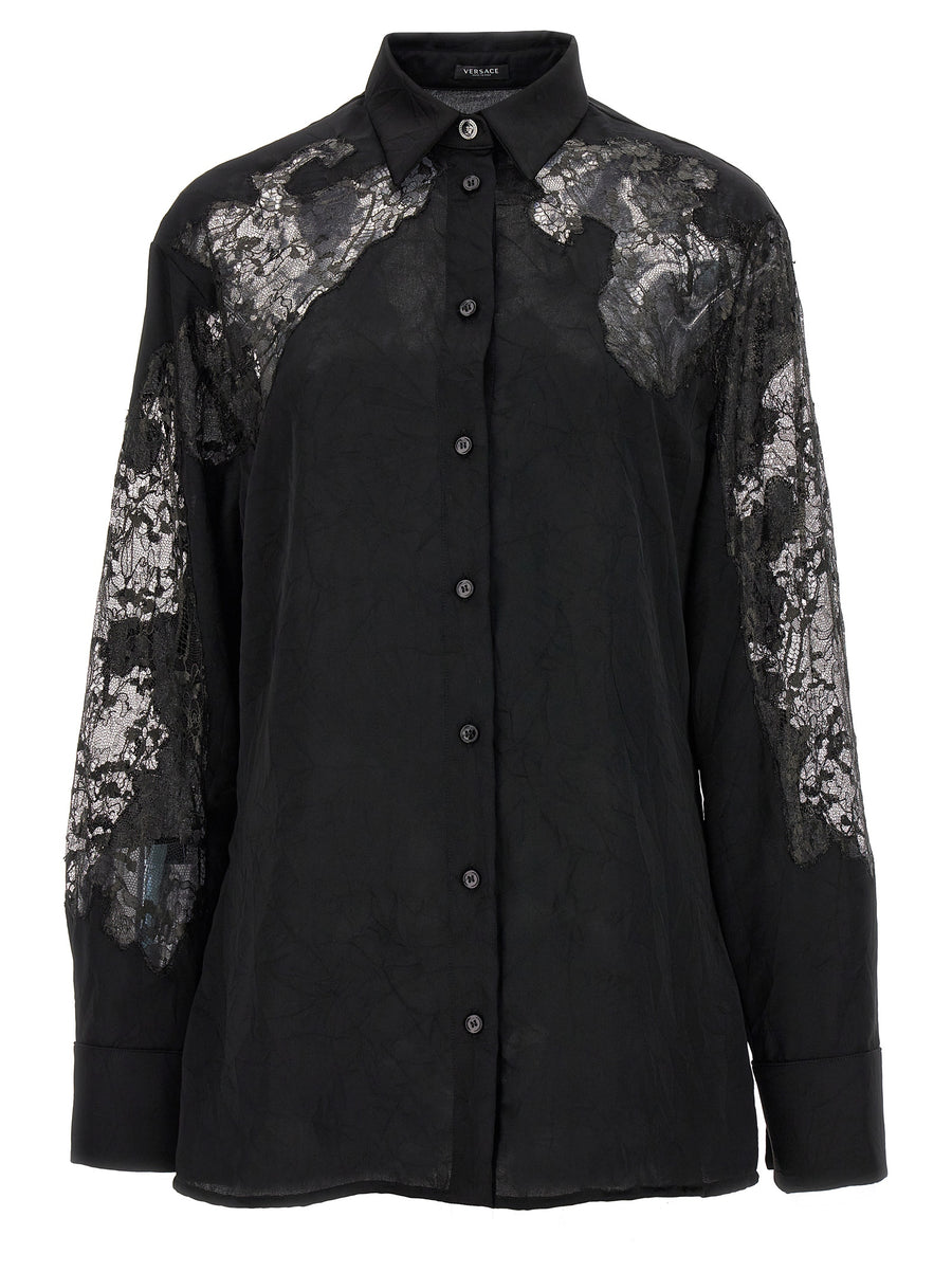 Versace 100% Polyester blouse in black