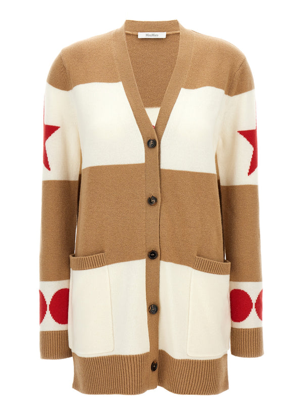Max Mara 70% wool cardigan in multicolor