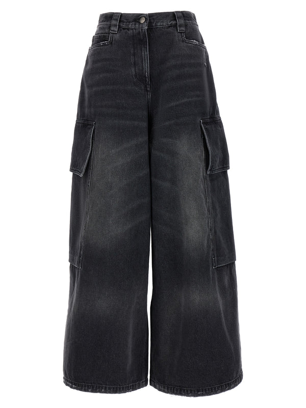 Palm Angels 100% cotton cargo pants in gray