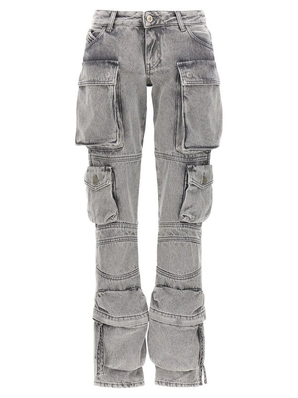 The Attico 100% cotton cargo pants in gray