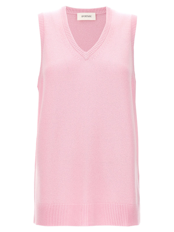 Sportmax 80% wool vest in pink