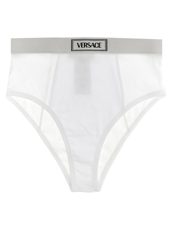 Versace 93% cotton briefs in white