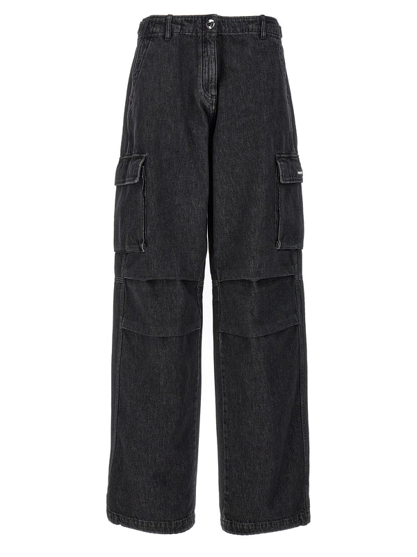 Coperni 100% Cotton cargo jeans in black