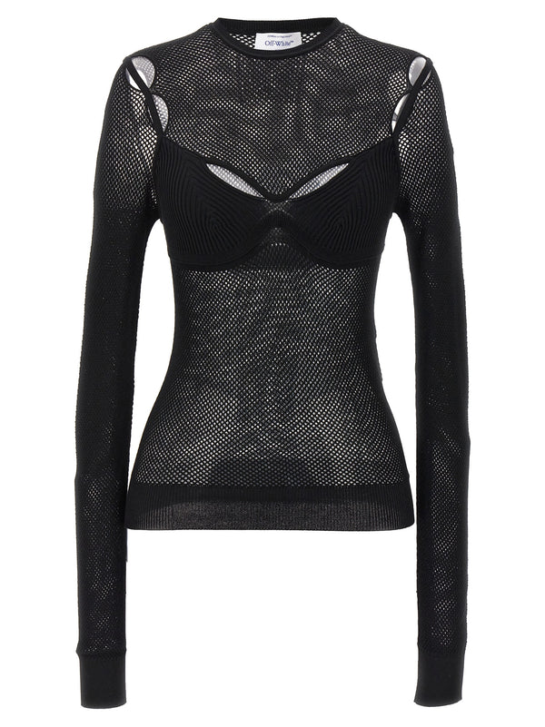 Off-White 67% viscose blouse in black