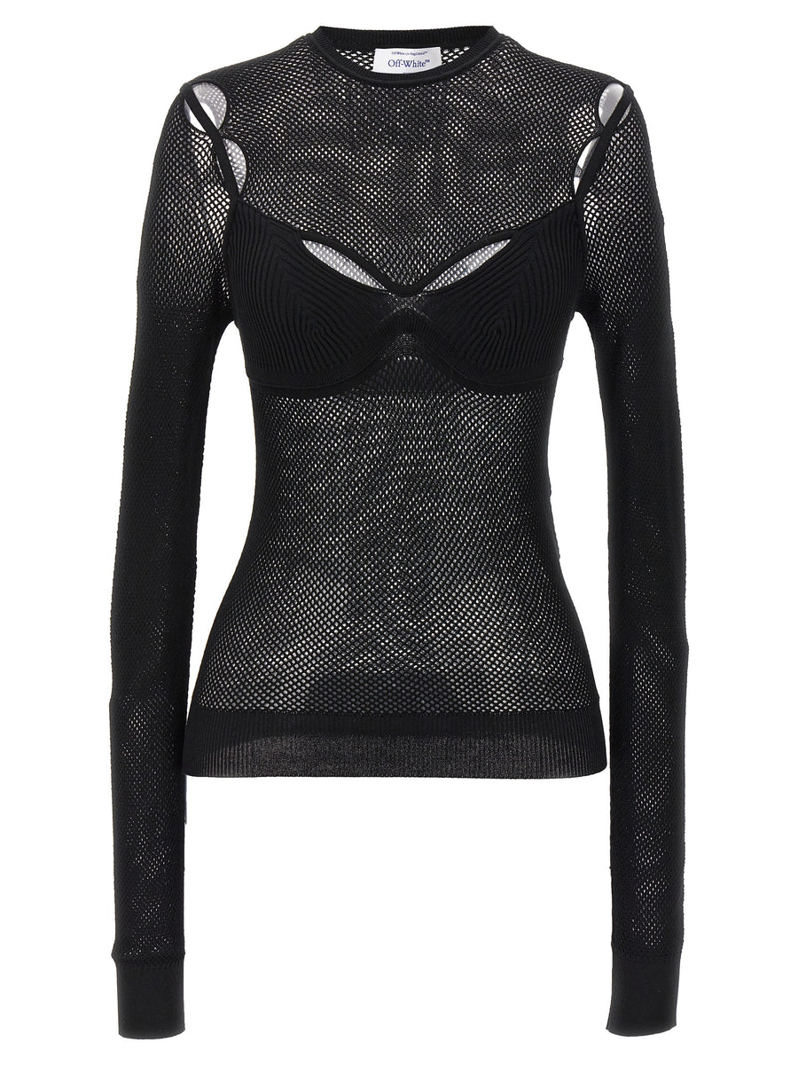 Off-White 67% viscose blouse in black