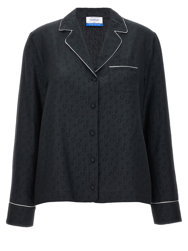 Off-White 56% silk blouse in black
