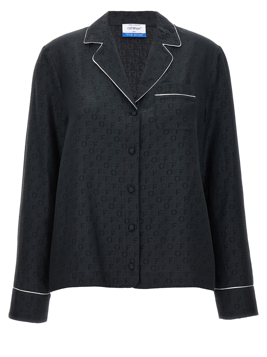 Off-White 56% silk blouse in black