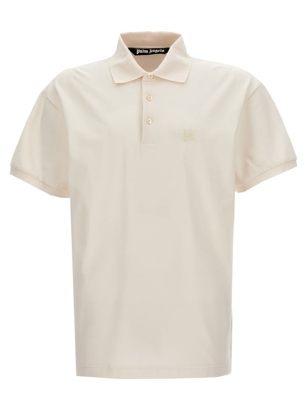 Palm Angels 100% polyester polo shirt in white