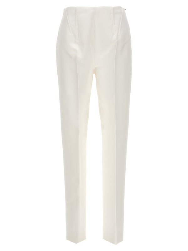 Sportmax 100% Acetate trousers in white