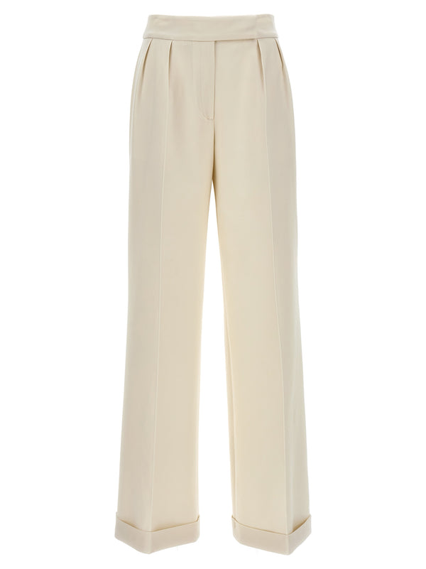 Kiton 96% virgin wool trousers in white