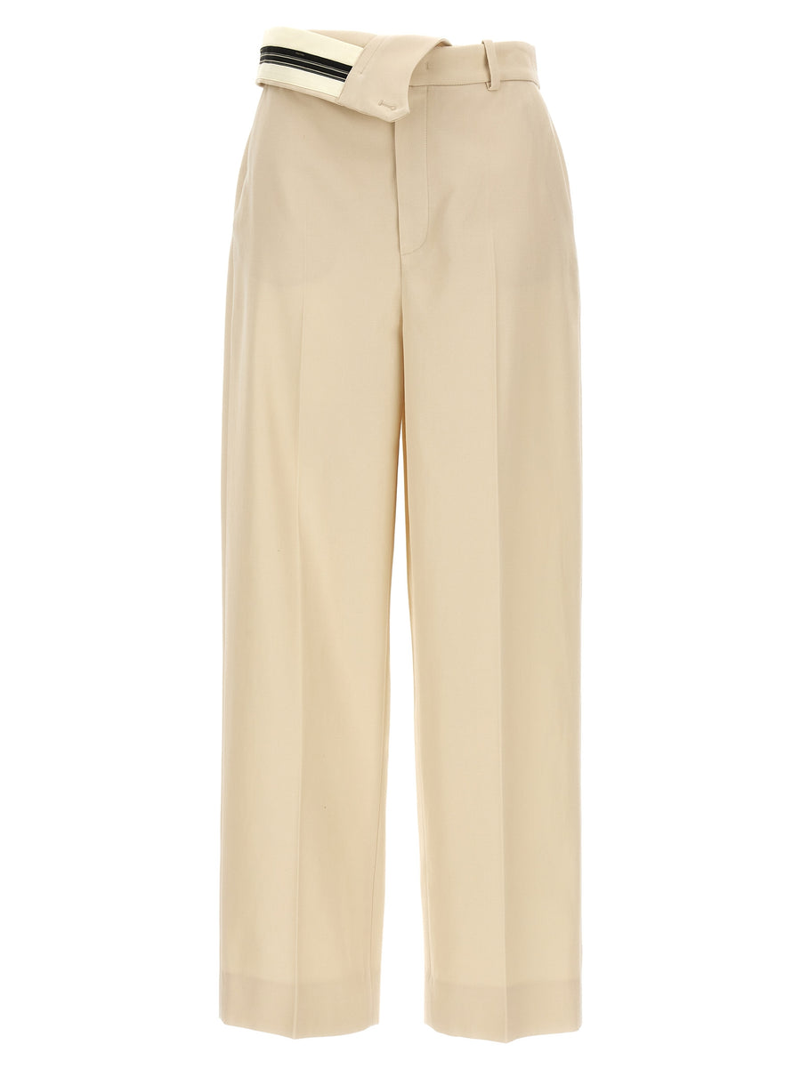 Fendi 62% wool trousers in beige