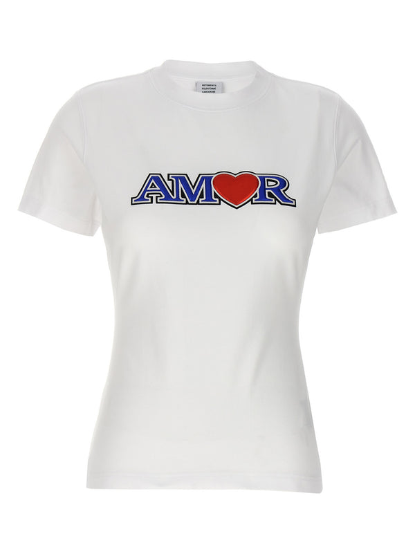 Vetements 93% cotton t-shirt in white