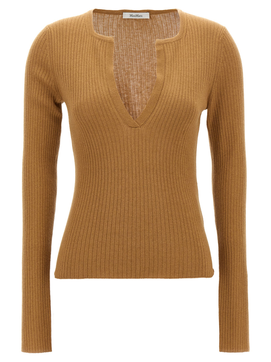 Max Mara 55% silk sweater in beige
