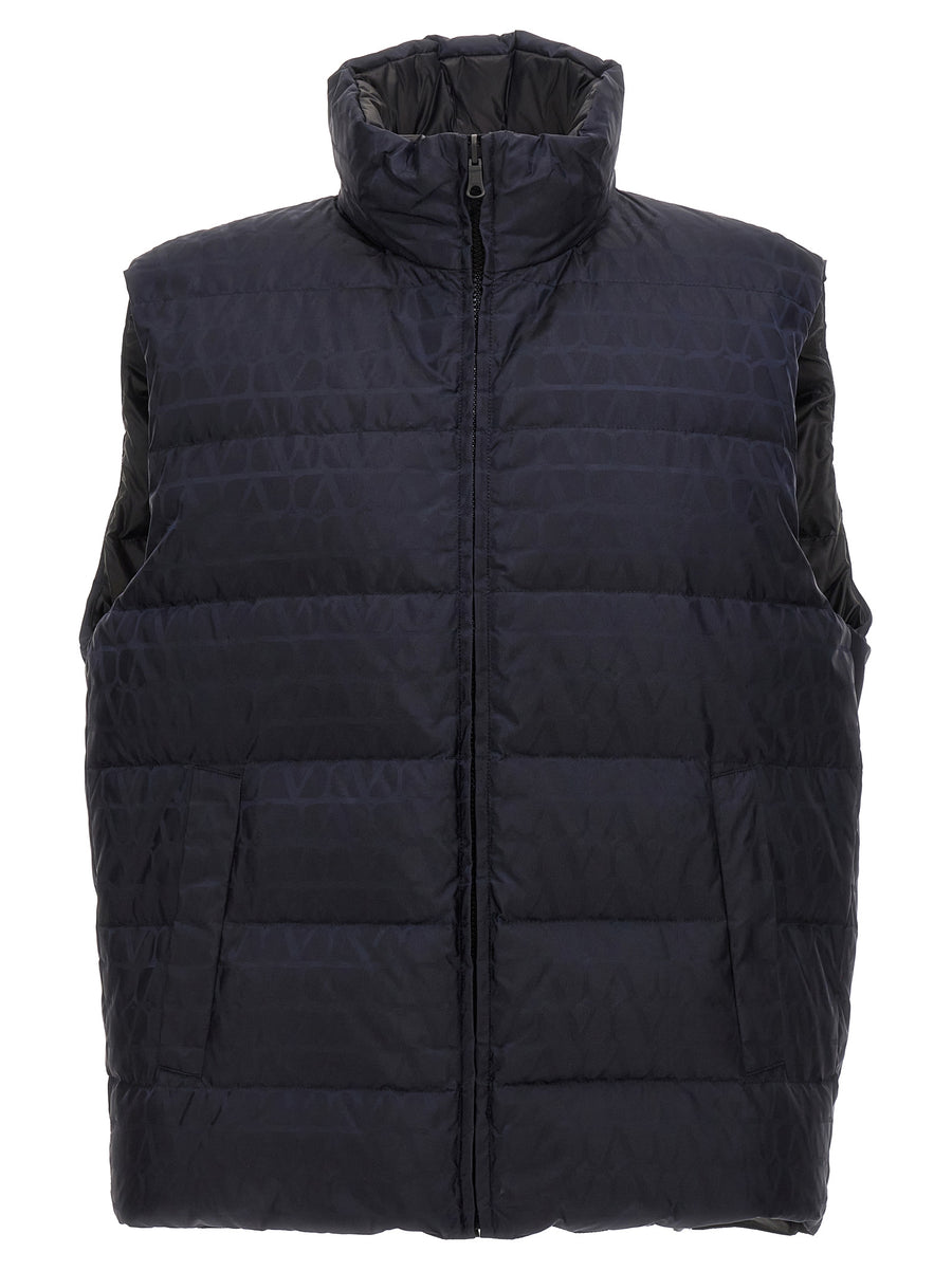 Valentino Garavani 100% polyamide vest in navy