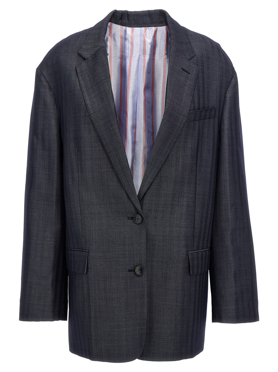 Etro 81% wool blazer in blue