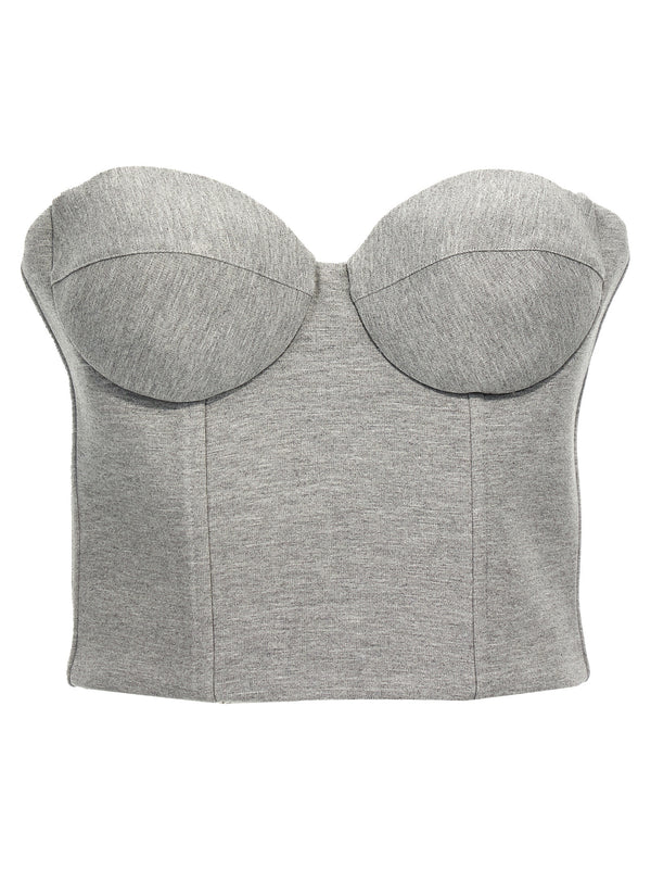 Giuseppe Di Morabito 65% Viscose bustier top in gray