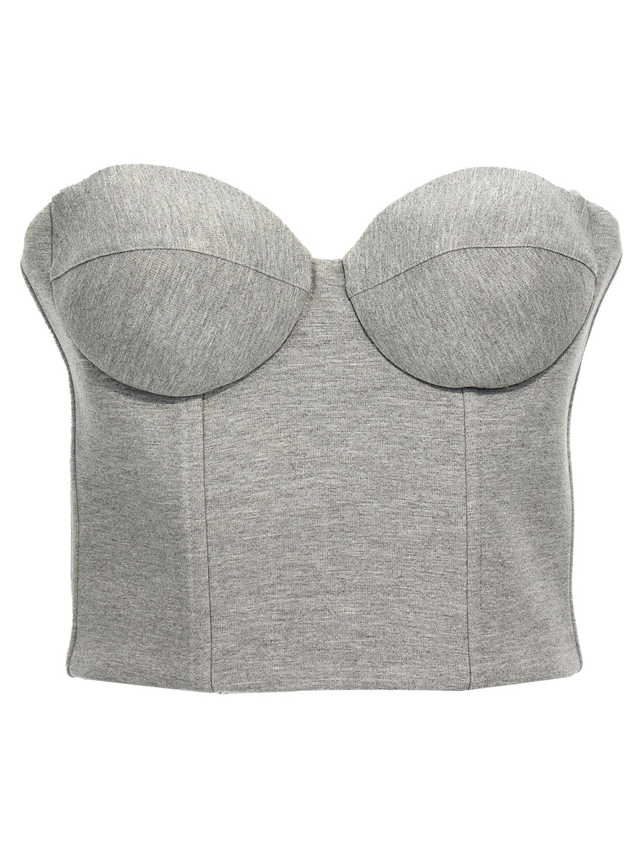 Giuseppe Di Morabito 65% Viscose bustier top in gray