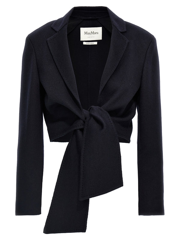 Max Mara 100% Camel Wool jacket in navy