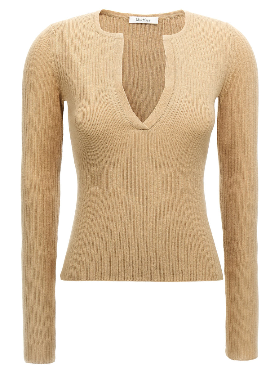 Max Mara 55% Silk sweater in beige