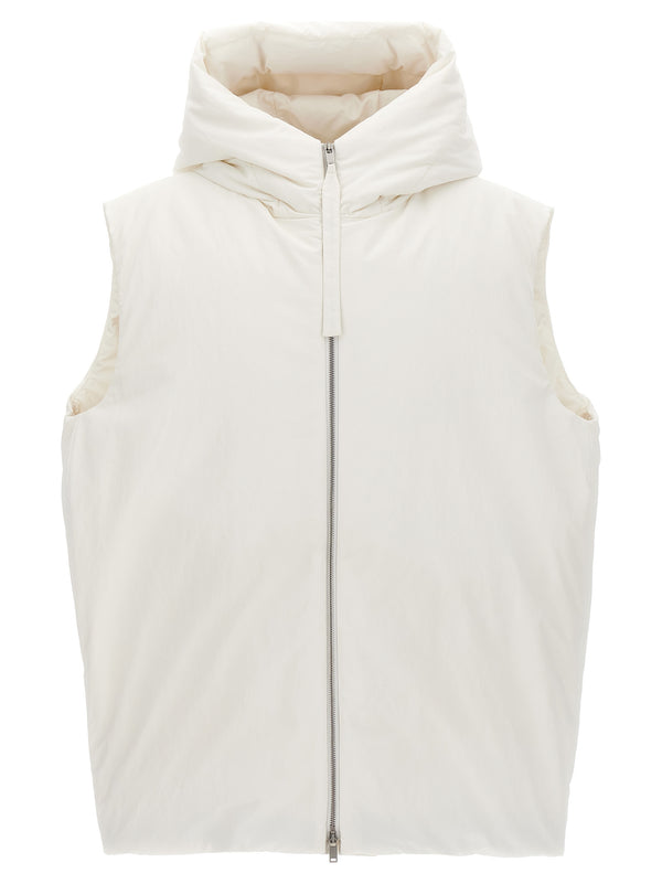 Jil Sander 100% Polyester vest in white