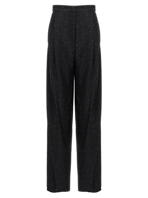 Max Mara 41% Viscose trousers in black