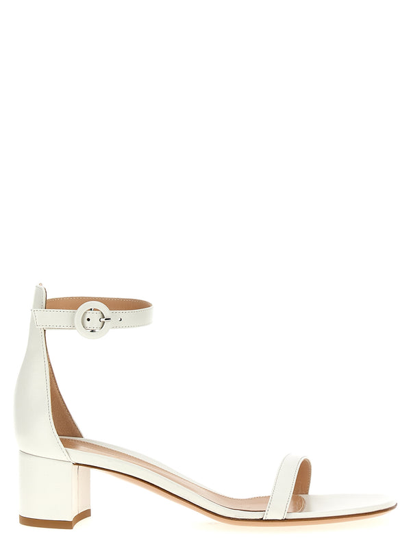 Gianvito Rossi 100% Leather heel sandal in white