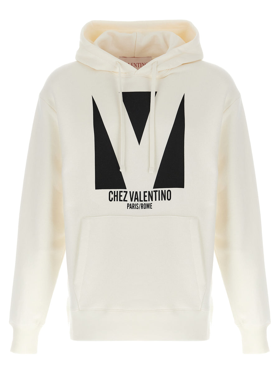 Valentino Garavani 100% cotton hoodie in white