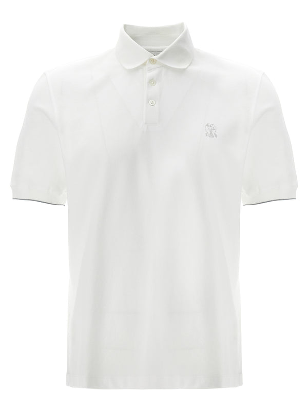 Brunello Cucinelli 100% Cotton polo shirt in white