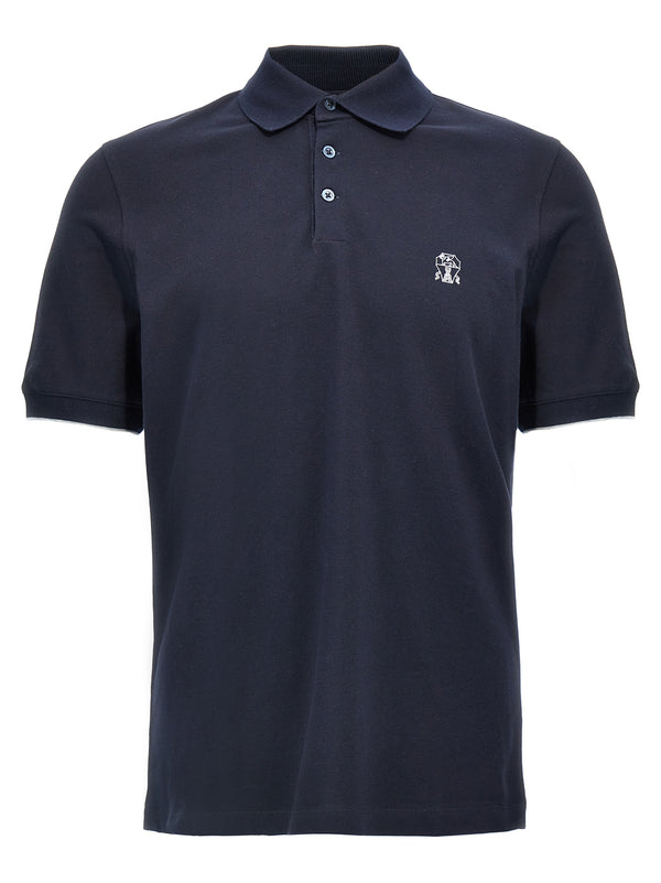 Brunello Cucinelli 100% Cotton polo shirt in navy