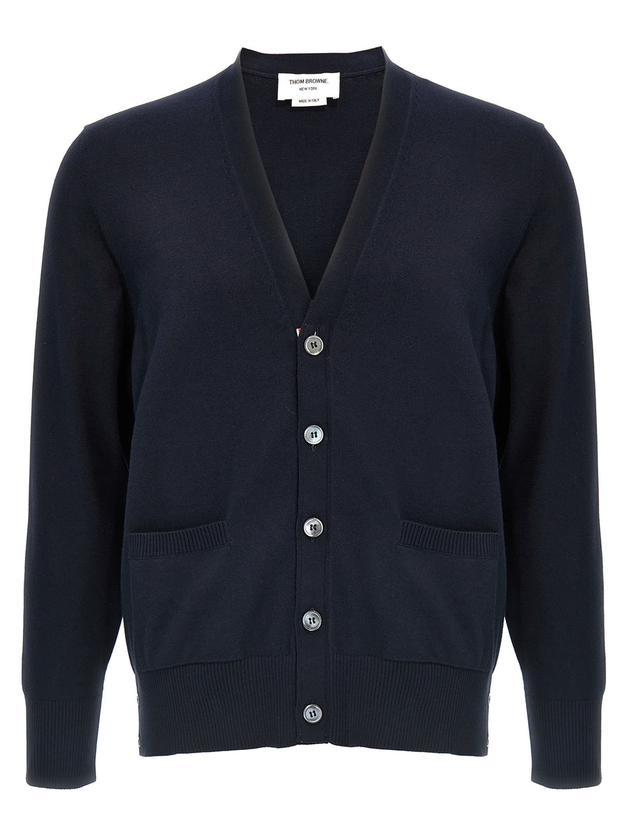 Thom Browne 100% Cotton cardigan in navy