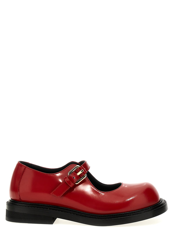 Moschino 100% calfskin leather mary jane flat in red