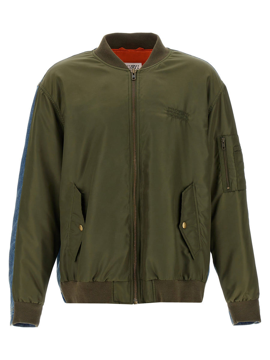 MM6 Maison Margiela 100% polyamide bomber jacket in green