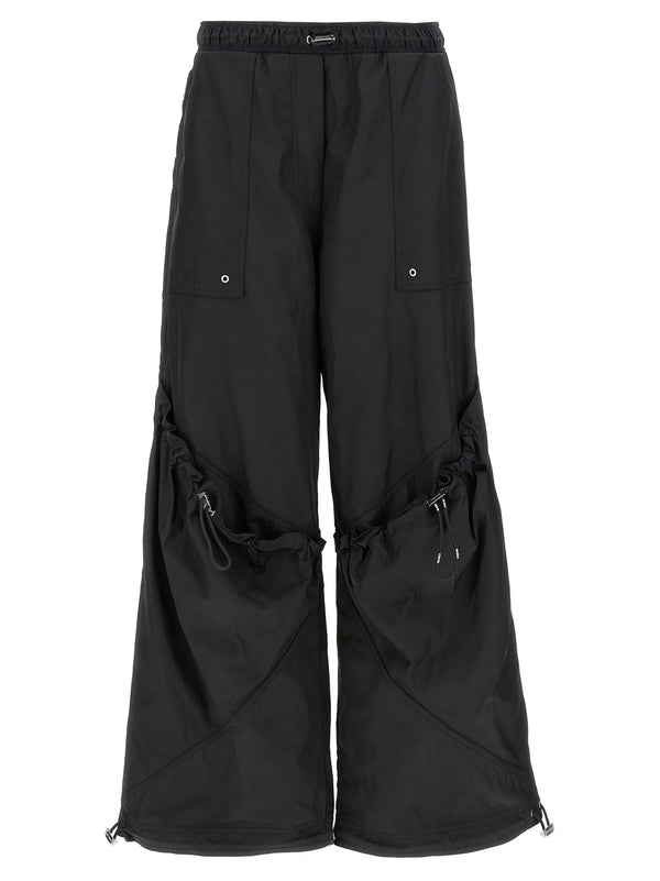 The Attico 100% Polyester cargo pants in black