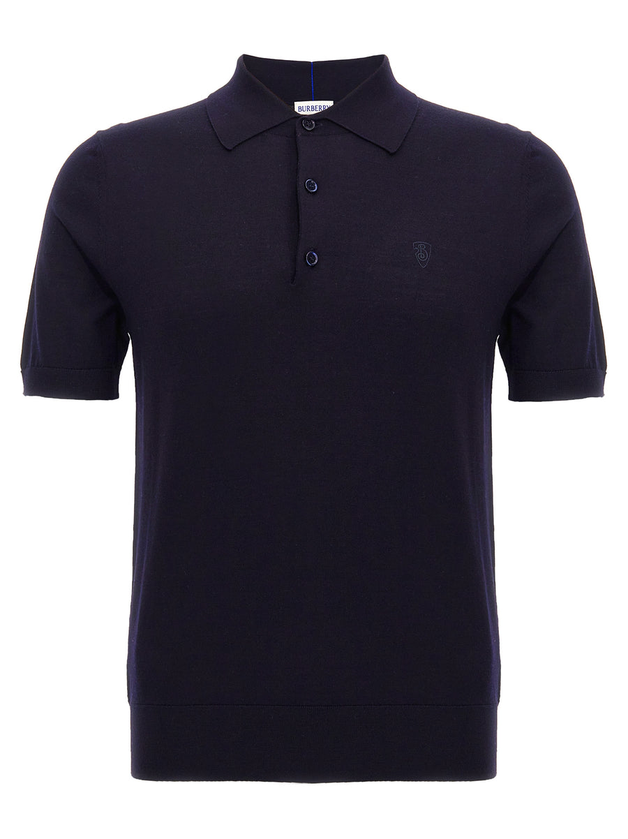 Burberry 100% Wool polo shirt in navy