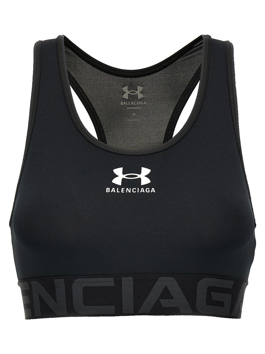 Balenciaga 85% polyester sports bra in black