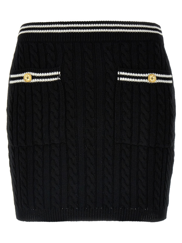 Alessandra Rich 100% cotton skirt in black