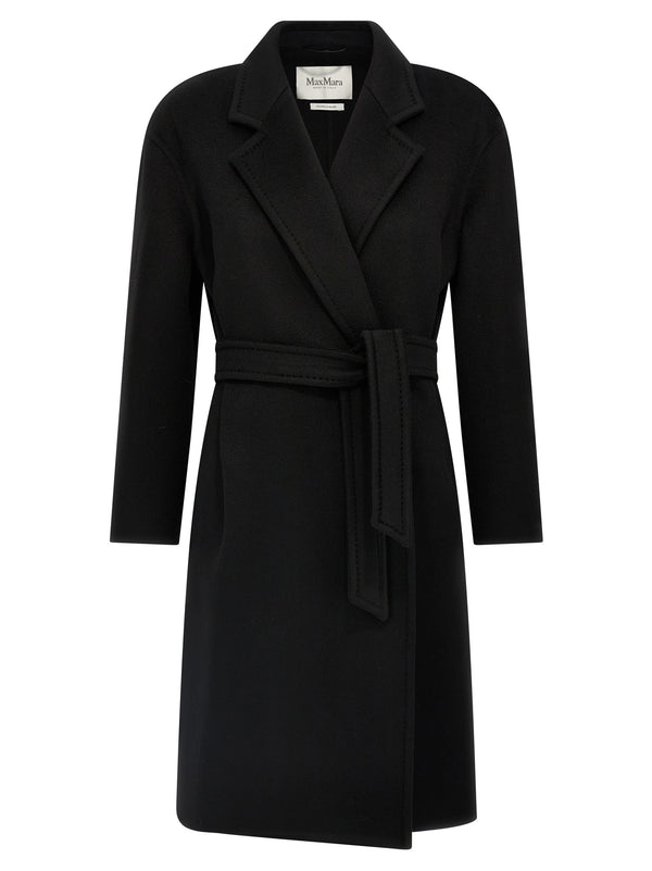 Max Mara 100% Goat Cashmere coat in black
